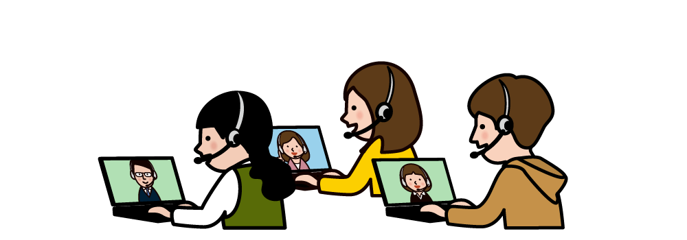 塾長の講義の後は、授業で学習したことを、外国人講師とオンラインレッスン